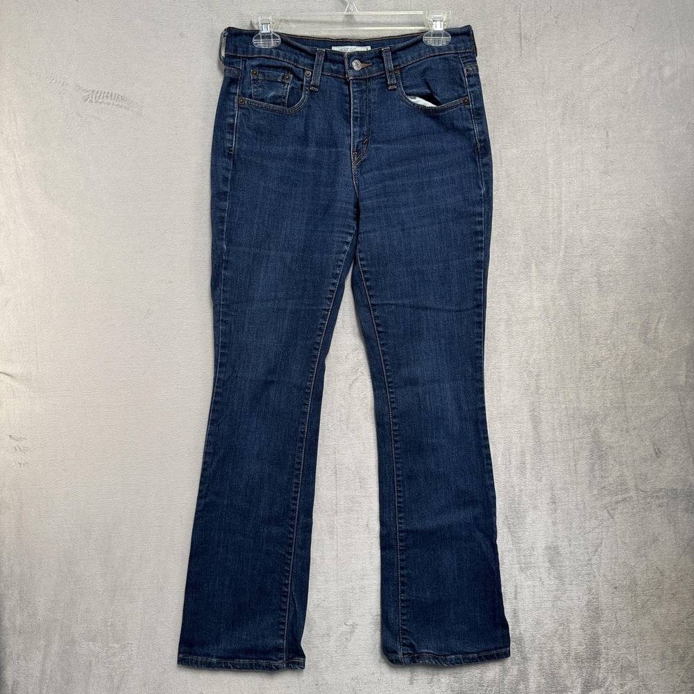 Levis 515 Jeans Womens 4 Medium Blue Dark Wash Mid Rise Boot Cut Stretch Denim